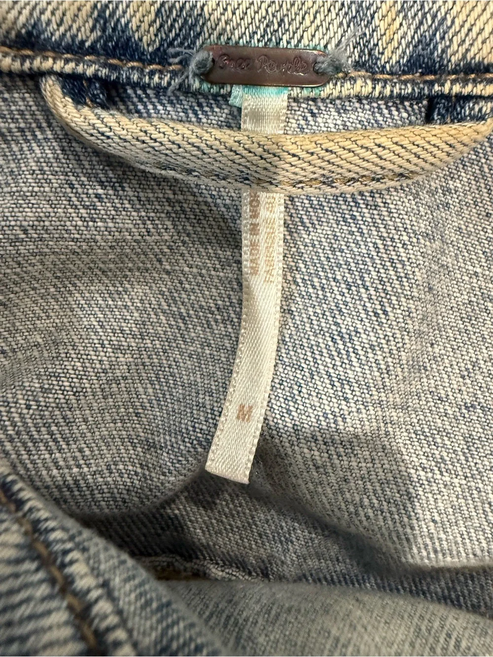 Free People Distressed Light Blue Denim Jacket - Picture 3 of 3